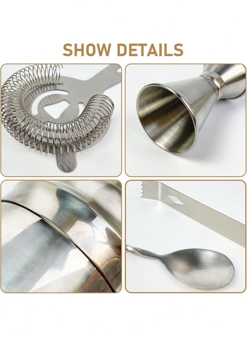 Yoawllty 11-Piece Bar Tool Set with Stylish Bamboo Stand - Perfect Home Bartending Kit and Martini Cocktail Shaker Set For an Awesome Drink Mixing Experience - Image 3